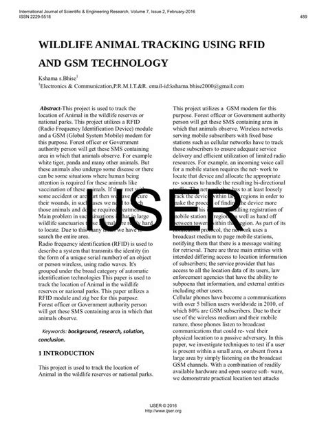 rfid wild animal tracking|rfid research paper.